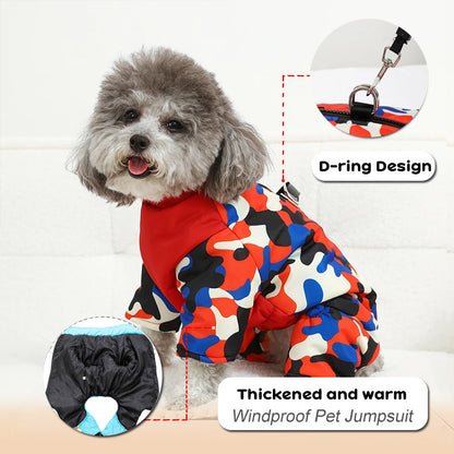 Veste Chaude pour Chien d'Hiver Coupe-Vent, Manteau Réfléchissant avec Anneau,