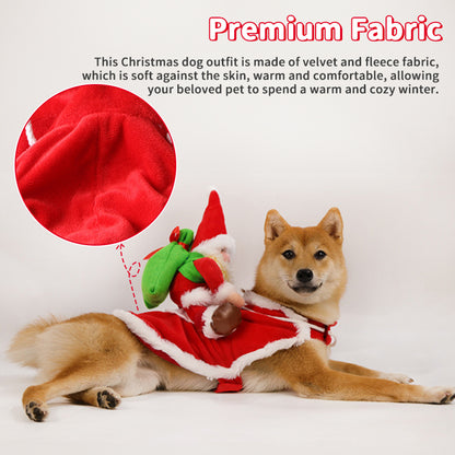 Costume de Noël amusant pour chien – Père Noël cavalier