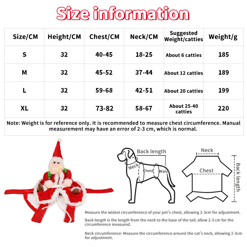 Costume de Noël amusant pour chien – Père Noël cavalier