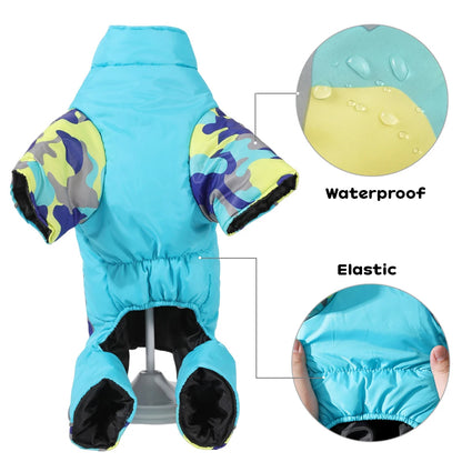 Veste Chaude pour Chien d'Hiver Coupe-Vent, Manteau Réfléchissant avec Anneau,