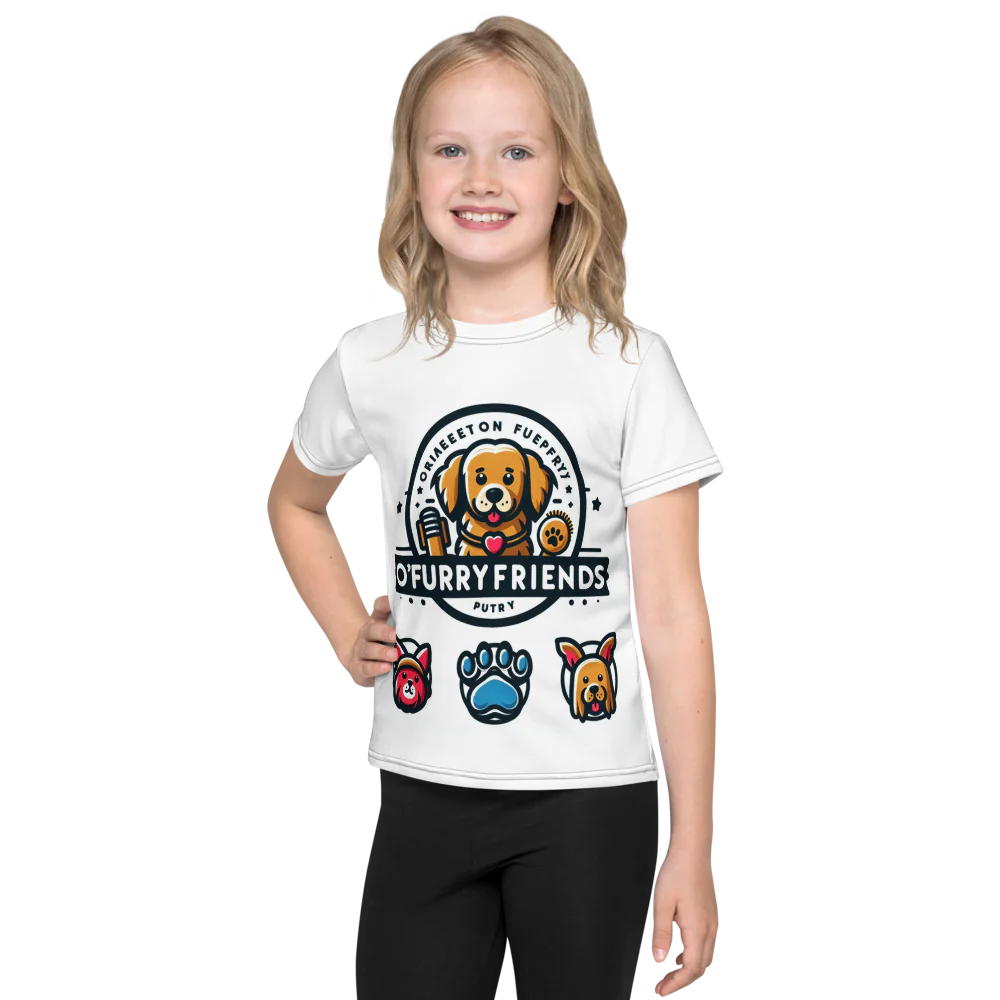 T-shirt col rond pour enfants à imprimé intégral
