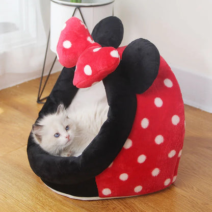 Villa à litière pour chat semi-fermée, amovible et lavable